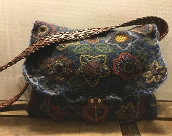 Repurposed Felted Sweater Bag Boho Purse