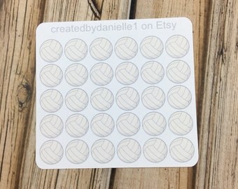 40-50% OFF SALE - Sports Stickers - Volleyball Stickers, Sports Planner Stickers, Volleyball Planner Stickers, set of 30