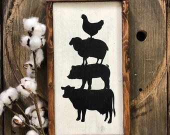 Kitchen sign, farm animal sign, farmhouse decor, 15.5 x 8.75, farmhouse sign, fixer upper, farmhouse decor, farmhouse style