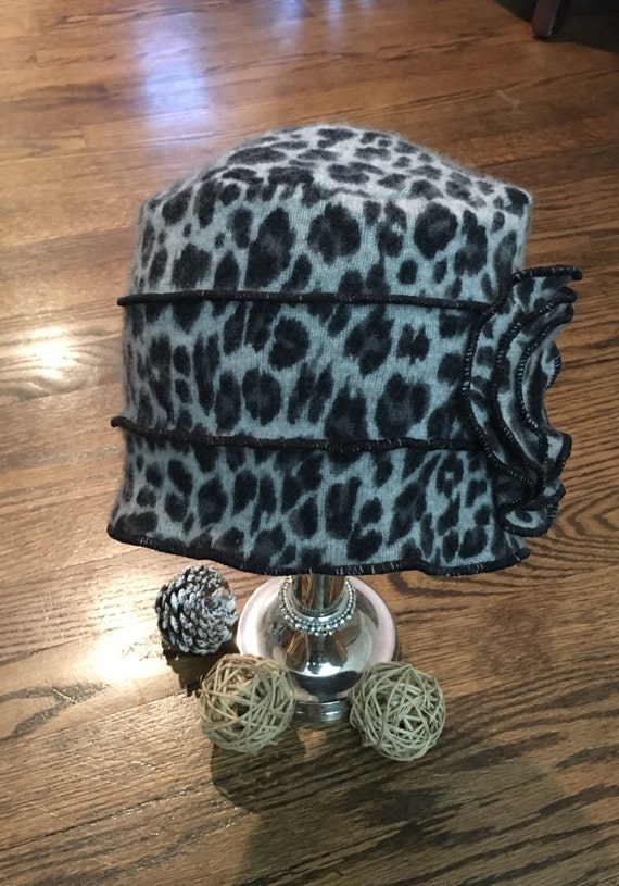 Cashmere Winter Hat Leopard Print hat cap women's