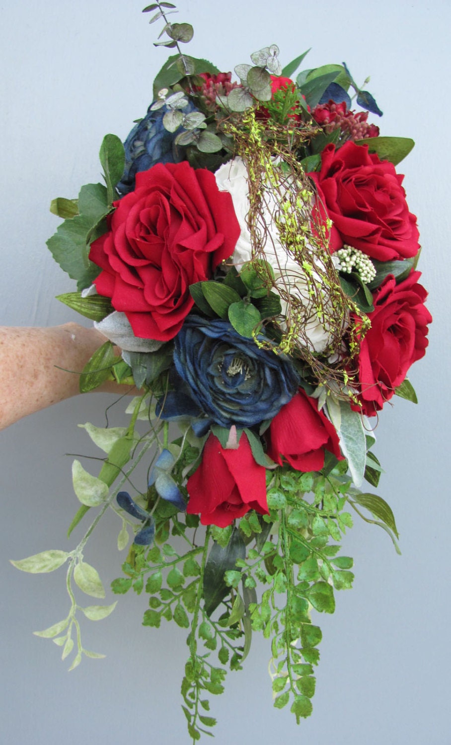 Silk Bridal bouquets Brides Bouquet July 4th Bridal Bouquet