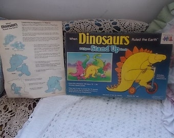 Vintage Stand Up Puzzle, Vintage Puzzle, Dinosaurs Puzzle, When Dinosaurs Ruled the Earth Stand Up Puzzle, Vintage Game, Vintage Puzzles, 87