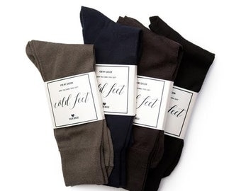 Groom "Cold Feet" Socks, Groom Gift, In case you get cold feet, Wedding Morning Gift, Momento, Husband Gift from Bride, Groom Sock Wrapper