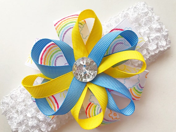 items similar to blue crochet headband with yellow items similar to and baby crocheted headband with items similar to blue crochet headband with yellow items similar to and baby crocheted headband with