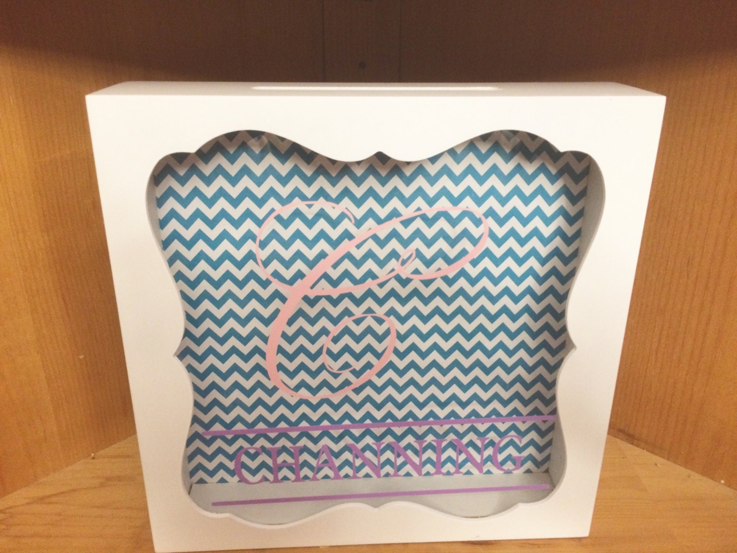 Shadow Box Bank Personalized Bank Piggy Bank by RedRiverValley