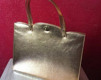 Kurt Chambre Vintage Purse ~ Huge 1950s/1960s Gold Handbag