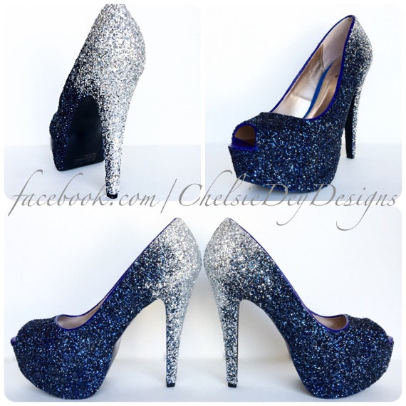 navy sparkle heels