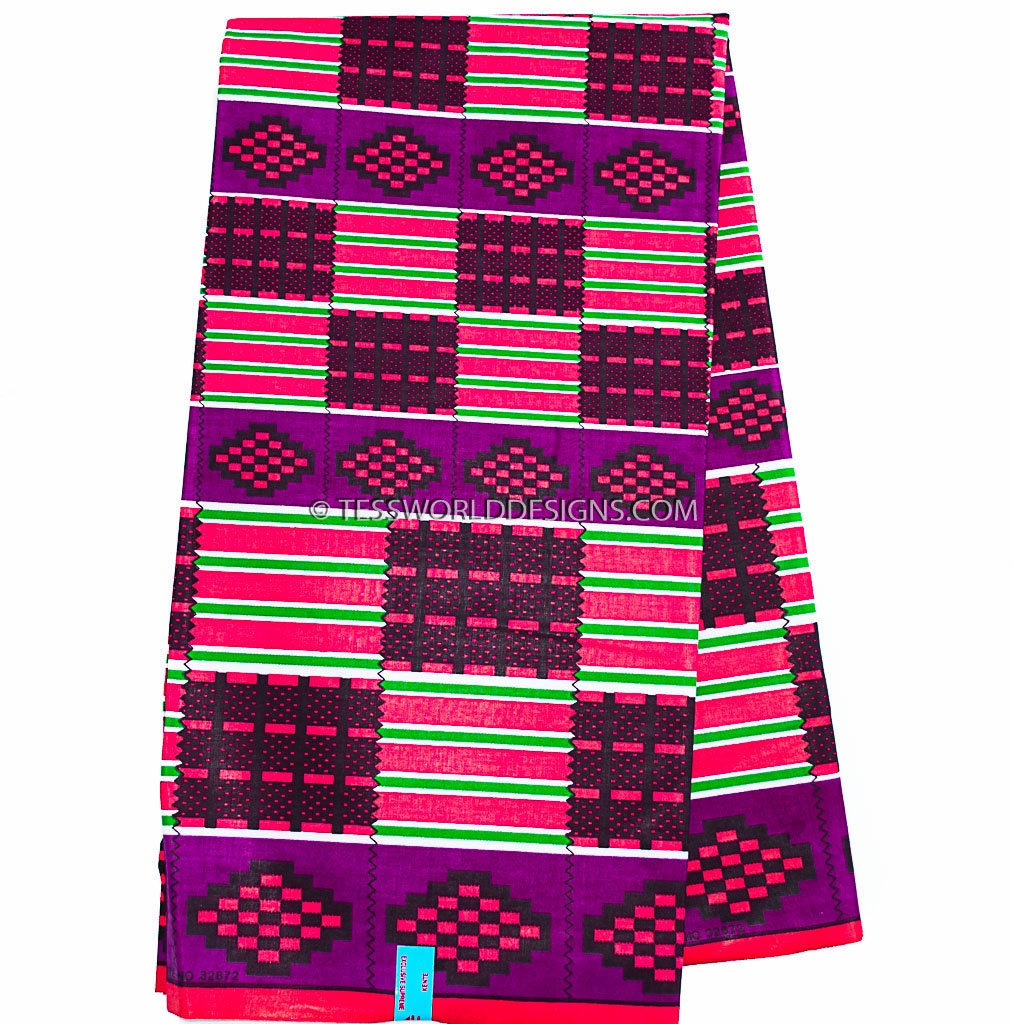 Wholesale Kente print/ Kente fabric/ Purple pink African