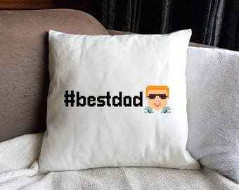 Hashtag Emoji Dad Cushion-Gift for Him-Emoji Gift-Father's Day Gift-Decorative Cushion-Emoji Gift-Homeware Gift-Funny Gift-Humour Gift