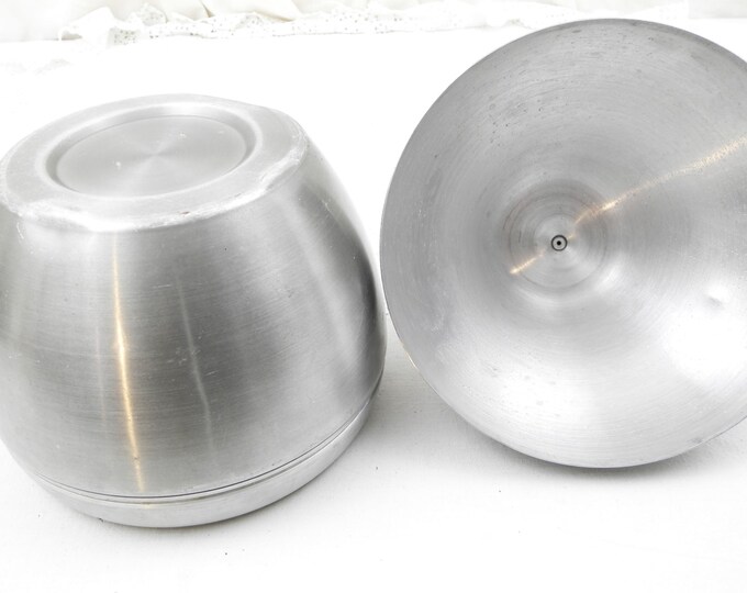 Vintage Mid Century Pear Shaped Brushed Metal Ice Bucket, Ice Cube Holder, French Design, Retro, Vintage, Man Cave, Decor, Bar, Bistro