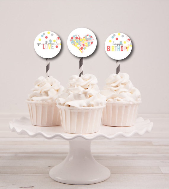 Sprinkled With Love Printable Party Circles Cupcake Toppers : Printable Party Designs by The Paper Doll Il_570xn