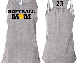 Softball Mom Tank Tops, Softball Mom, Softball, Softball Mom Tee, Softball Tank, Softball Mom T shirt, Softball Mom Shirts, Flowy Tank Top