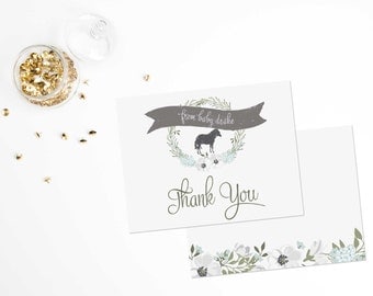Baby Thank You, Derby Thank You Cards, Kentucky Derby Thank You Cards, Baby Shower Thank You Cards // Boy or Girl // Flat // Set of 25