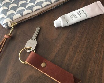 Customizable Minimal Leather Key Fob