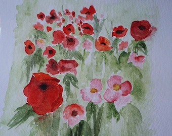 Watercolor Poppy Painting