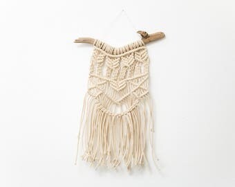 Macrame Wall Hanging - Natural Fiber Wall Art - Driftwood Macrame Piece