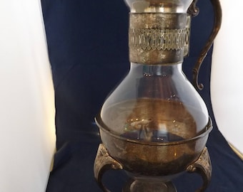 Vintage Coffee Carafe, Silver Plated With Holder