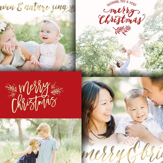 Holiday Photo Card Template Bundle Four Christmas Card