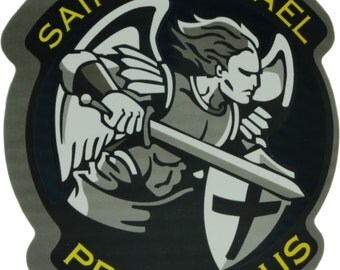 Saint Michael The Archangel Protect Us Angel Warrior Religion Sticker 4.25" x 4"