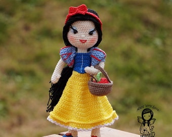 Crochet PATTERN, Crochet doll pattern, Amigurumi dolls pattern, Toy, Princess, Snow White doll, DIY Pattern 124, Instant Download