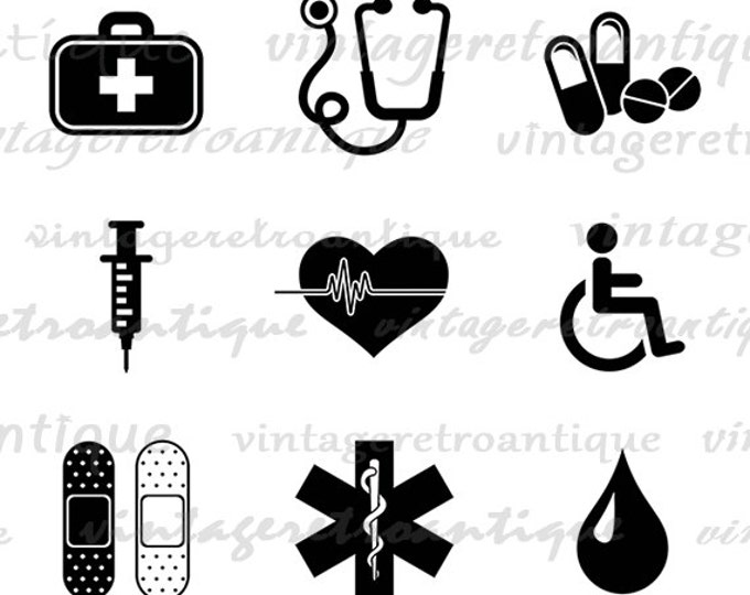 Health and Medical Collage Sheet Image Printable Digital Graphic Download Antique Clip Art Jpg Png Eps HQ 300dpi No.4035