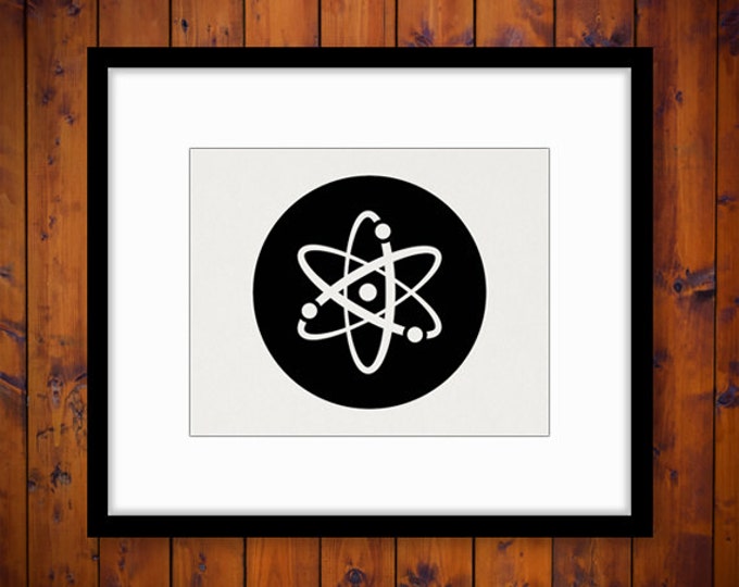 Printable Image Atoms Molecule Symbol Download School Science Education Graphic Digital Vintage Clip Art Jpg Png Eps HQ 300dpi No.4367