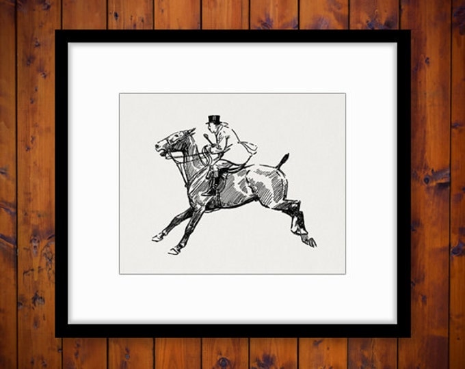 Printable Graphic Antique Horse Rider Download Image Illustration Digital Vintage Clip Art Jpg Png Eps HQ 300dpi No.1969