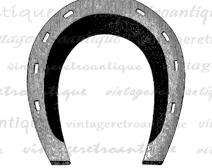 Horseshoe Printable Digital Image Horse Shoe Graphic Western Download Antique Clip Art Jpg Png Eps HQ 300dpi No.4206