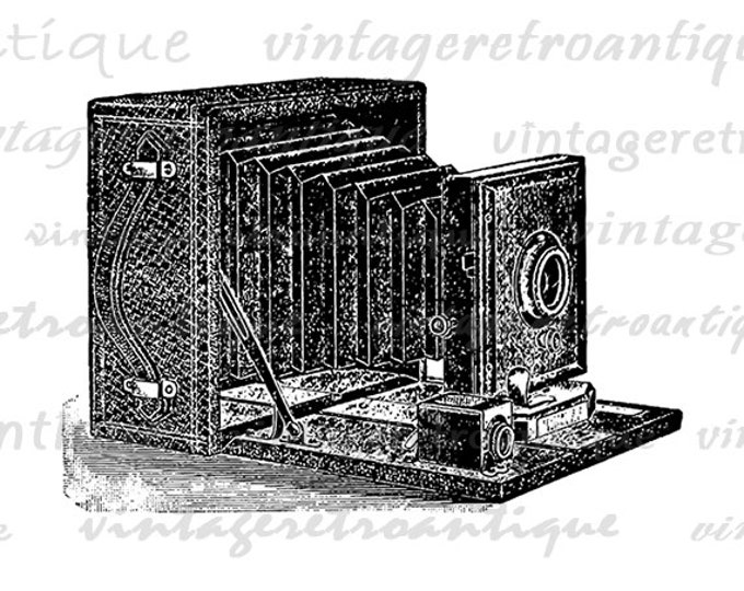 Digital Image Antique Camera Graphic Vintage Photography Printable Download Clip Art Jpg Png Eps HQ 300dpi No.1530