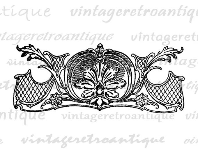 Floral Design Element Printable Graphic Image Digital Download Artwork Vintage Clip Art for Transfers Making Prints etc HQ 300dpi No.2086