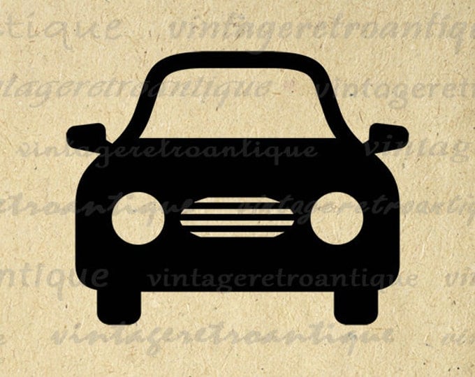 Printable Image Simple Car Icon Digital Download Car Graphic Illustration Antique Clip Art Jpg Png Eps HQ 300dpi No.3962