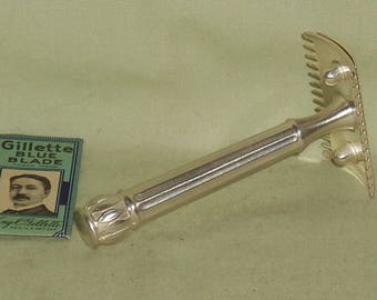 1911 Gillette Extremely Scarce Re-Plated ABC Razor W Blade/ https://youtu.be/Jg9iPOGUw40 … More Pictures