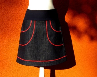 Rock jeans skirt JEANNIE dark blue denim of skirt women ladies skirt