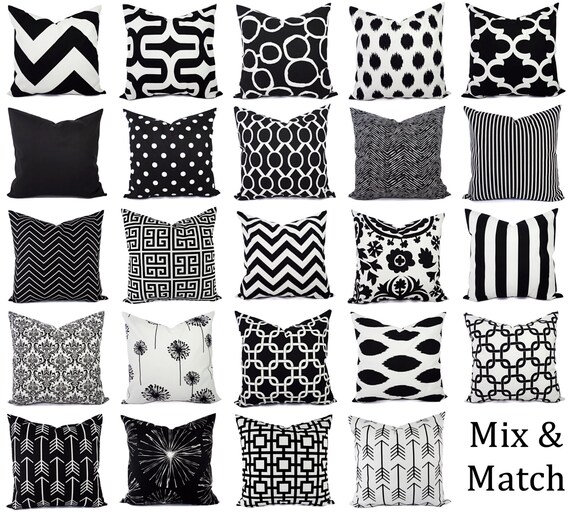 Black and White Pillow Covers Black Pillows White Pillows