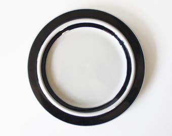 4 Available - Arabia Finland Anemone Salad Plates Mid Century Modern Blue White