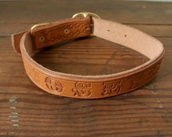 Stamped Leather Dog Collar