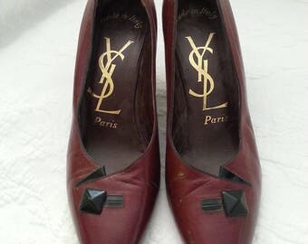 Vintage Yves Saint Laurent Paris leather heels shoes size 6 1/2 M