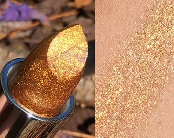 New! MIDAS TOUCH Gold Glitter Lipstick or Sample- Vegan friendly.