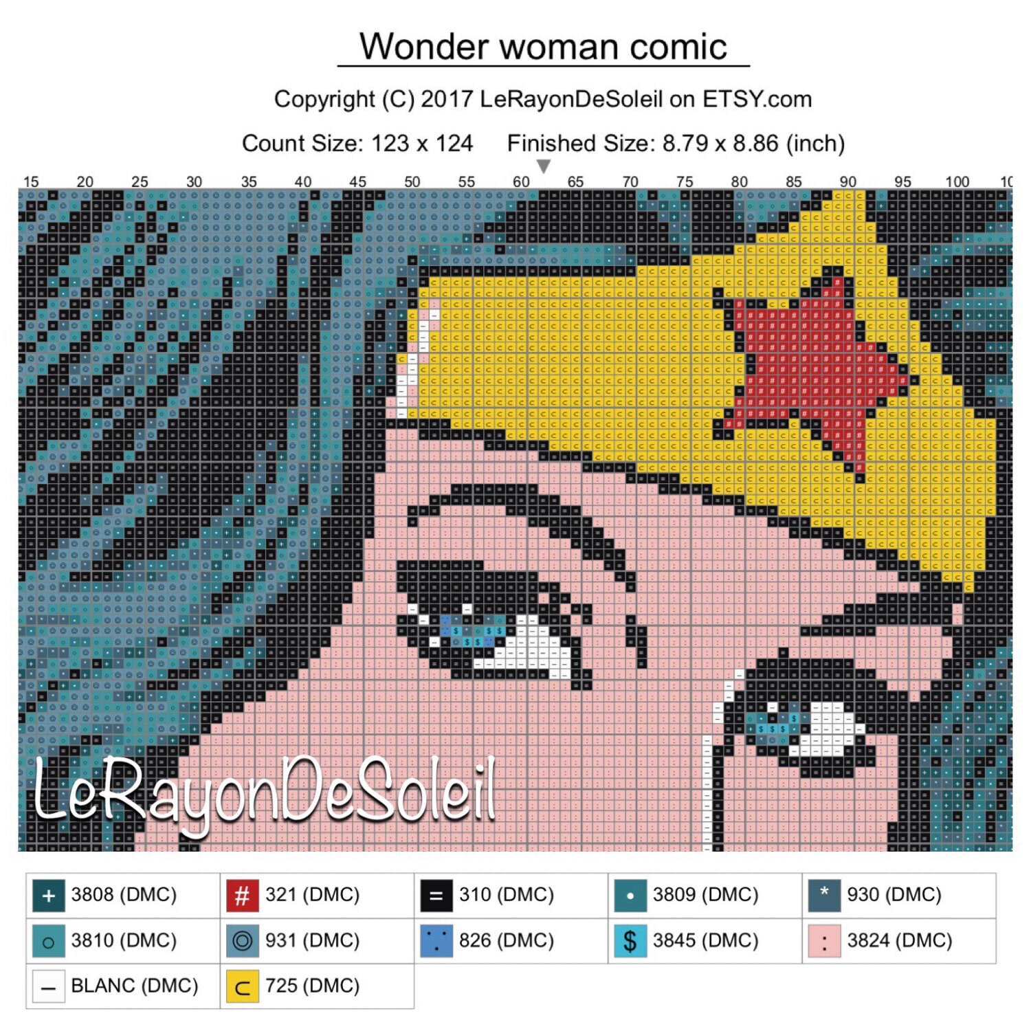 Pop Wonder Woman Modern cross stitch pattern instant