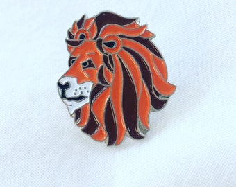 Lion Head Pin Etsy
