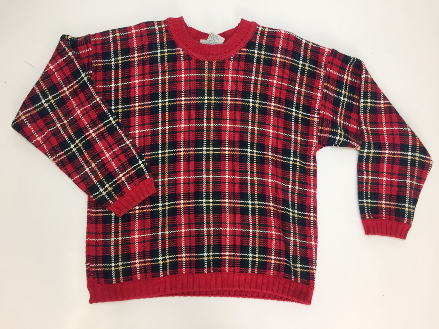 pocket plaid vintage sweater