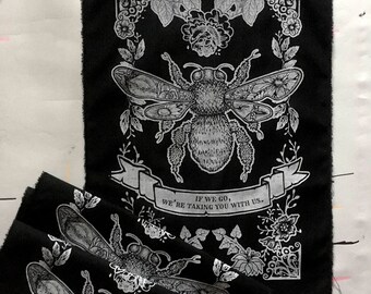Big Back Patch Honey Bee Nature Screenprint