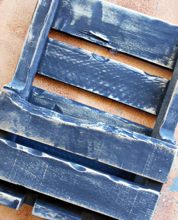 Rustic Wood Wine Rack 2 Glass holder Charcoal Black Wall