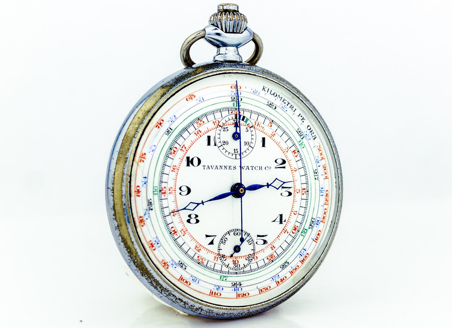 Vintage Tavannes Chronometre Chronograph Pocket Watch