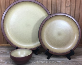 Heath Ceramics Mojave Rim Line Large Serving Platter, 15" Plate, Vintage Edith Heath Pottery, 1960s Design