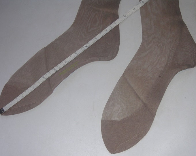 30% OFF 3 pair Vintage seamed nylon stockings size 10 1/2 X 31 1/2" Taupetone WWII era