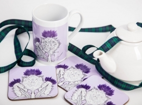 Scottish Gifts Starter Pack - Scottish Thistle Mugs, Coasters and Greeting Cards