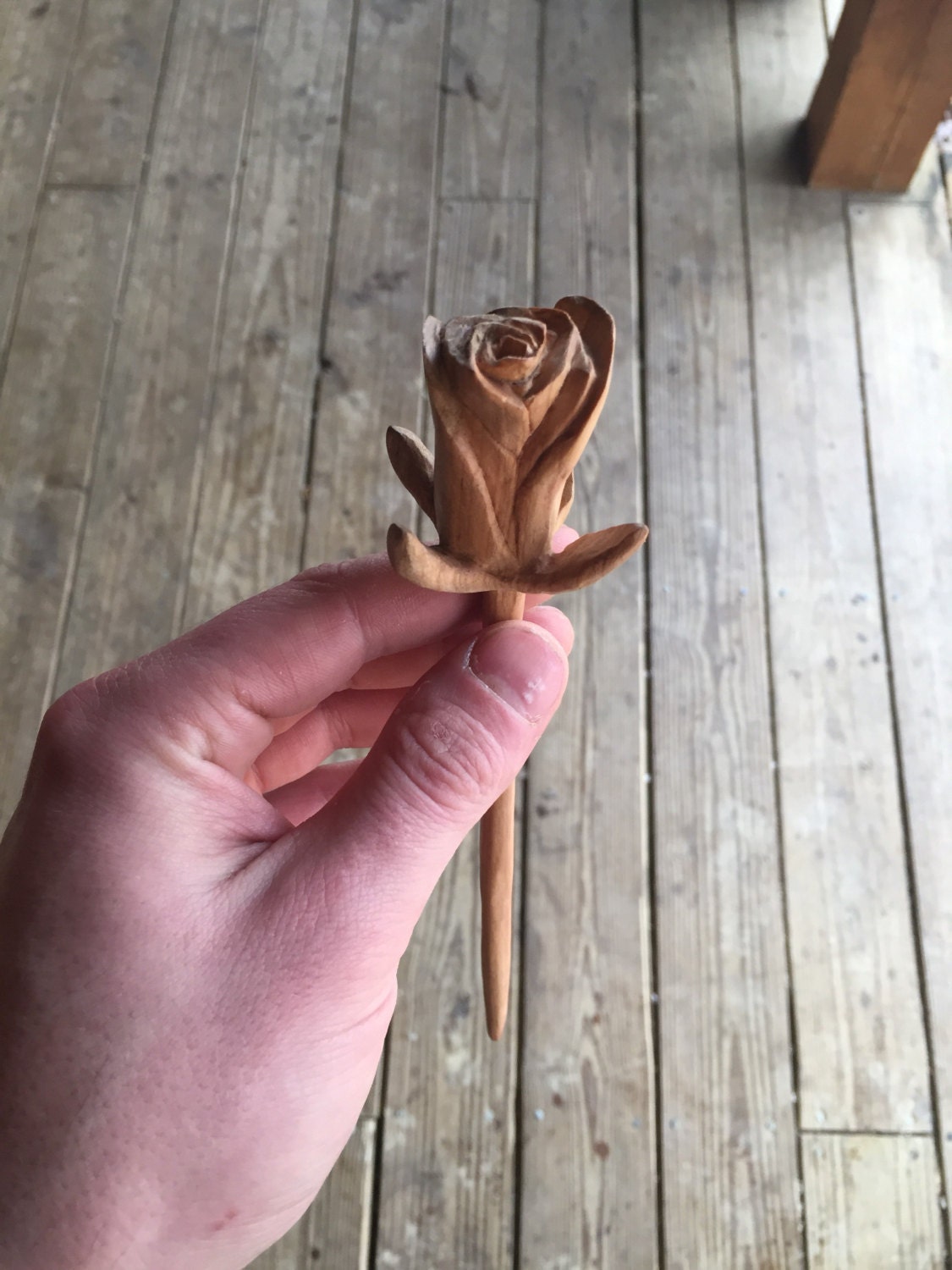 Rose Perfect Wood Gift for Her Handmade Woodworking 