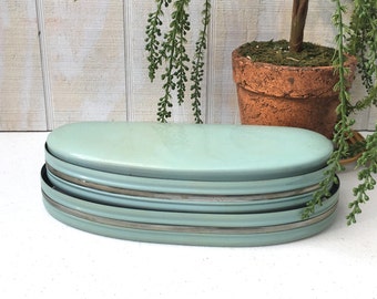 Blue Headboard Lamp ,Art Deco Reading Light. Blue Bed Lamp, Mid-Century Lighting
