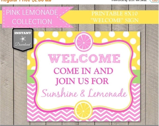 SALE INSTANT DOWNLOAD Printable 8x10 Welcome Come In for Sunshine and Lemonade Sign / Diy Printables / Pink Lemonade Collection / Item #411